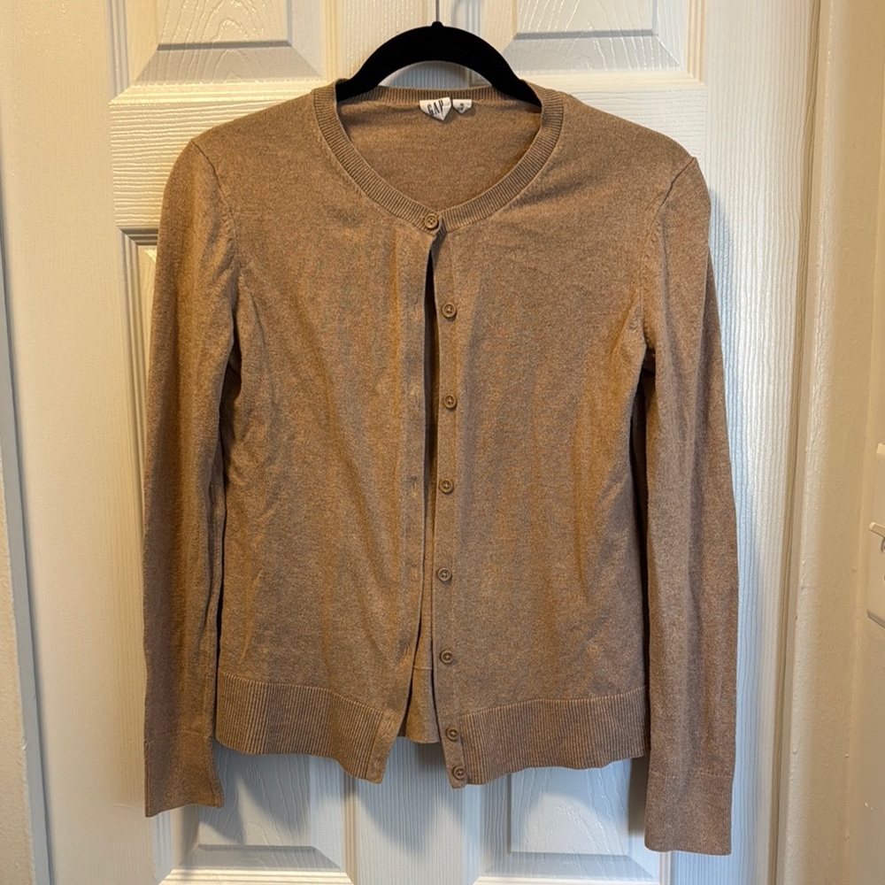 Women's Tan Cardigan Sweater